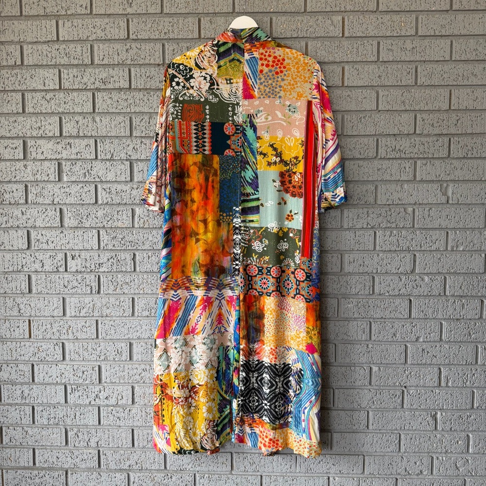 Free People Violet Duster Kimono Cardigan Size XS Colorful Printed Graphics - Picture 5 of 5